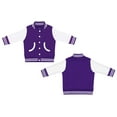 thumbnail image 3 of Creative Knitwear Long Sleeve Varsity Jacket for Infant and Toddler Boy's and Girl's, Purple and White, Size 8, 3 of 3