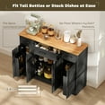 thumbnail image 4 of Farmhouse Sideboard with Soft-Close Hinges, Kitchen Buffet Cabinet, Black, 4 of 10