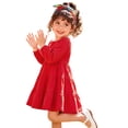 thumbnail image 5 of Vividxx Girls Dresses Long Sleeve Fall Dress Ruffle A-Line Cute Casual Dress Solid Color Daily Wear Party 7-8 Years, 5 of 5