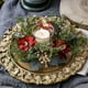 thumbnail image 3 of Needle Candlestick Wreath Artificial Leaves Garland, Candle Ring Christmas Table Decoration Home Decor, Foldable Metal Frame, for Bedroom, 3 of 7