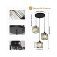 thumbnail image 3 of Lámpara Colgante De Techo Cristal Moderna Decorativa BELUG 3 Cabezas Dorado cuadrado, 3 of 4