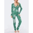 thumbnail image 2 of Pijama navideño Y2k para mujer, monos de manga larga con cuello en V y botones, ropa de dormir suave, ropa de dormir femenina, 2 of 4