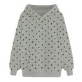 thumbnail image 4 of Bibifish Womens Hoodies Polka Dot Pattern Drawstring Hood Long Sleeve Hoodies Relaxed Fit Playful Casual Trips Classic Tops With Pockets, 4 of 4