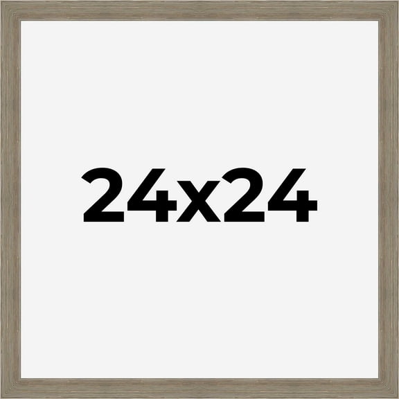 24x24 Frame Gray Barnwood Rustic Solid Wood Picture Frame | 1.5 Inch Moulding Width | Includes UV