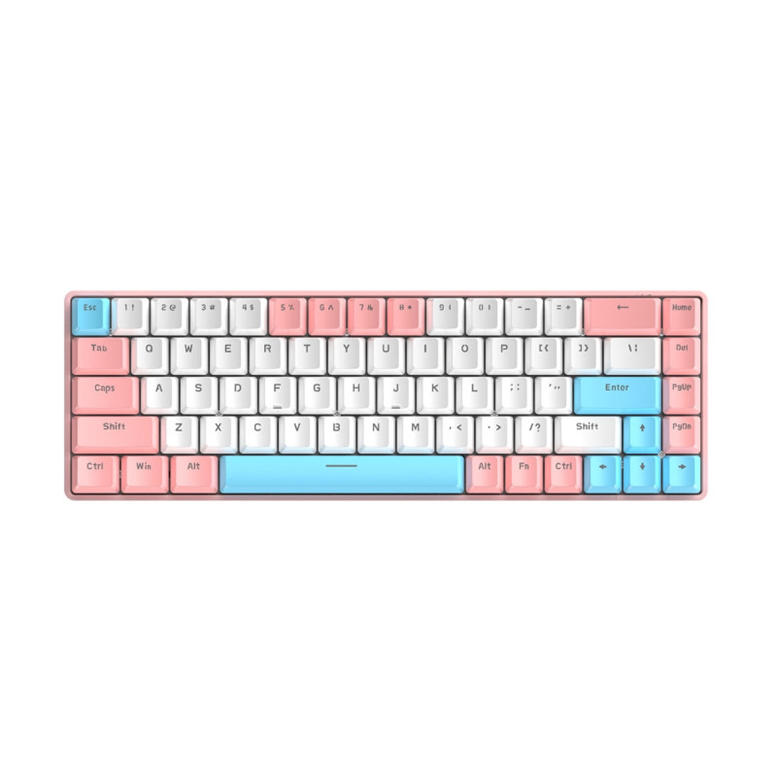 68-Key Type-C Wired RGB Backlit Mechanical Gaming Keyboard with Blue Switch, Anti-Ghosting, 18 RGB Modes, for Gaming, Office, Typing
