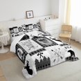 thumbnail image 4 of YST Rustic Patchwork Full Comforter Set For Boys,Black White Grey Plaid Animal Kids Comforter Hunting Bear Deer Quilt Set For Teen Men,Country Farmhouse Lodge Bed Set 2 Pillow Cases, 4 of 5