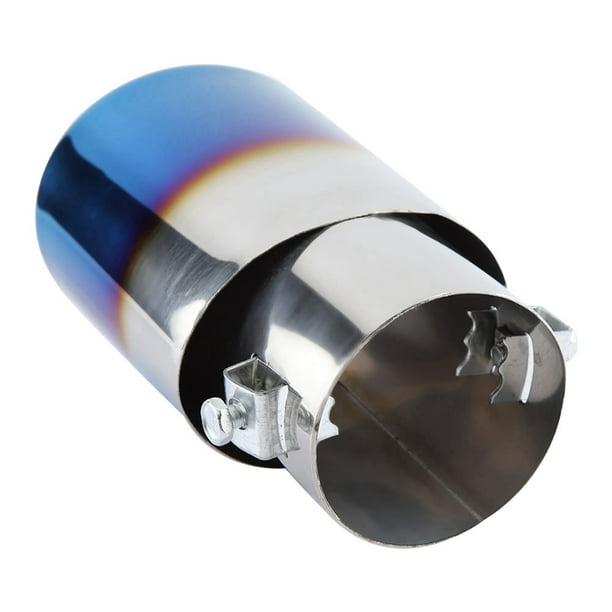 Tubo de escape del automóvil, acero inoxidable azul cromado Tubo de escape recto universal del automóvil Punta del silenciador trasero Cola de la cola de escape Punta del silenciador EOTVIA NO