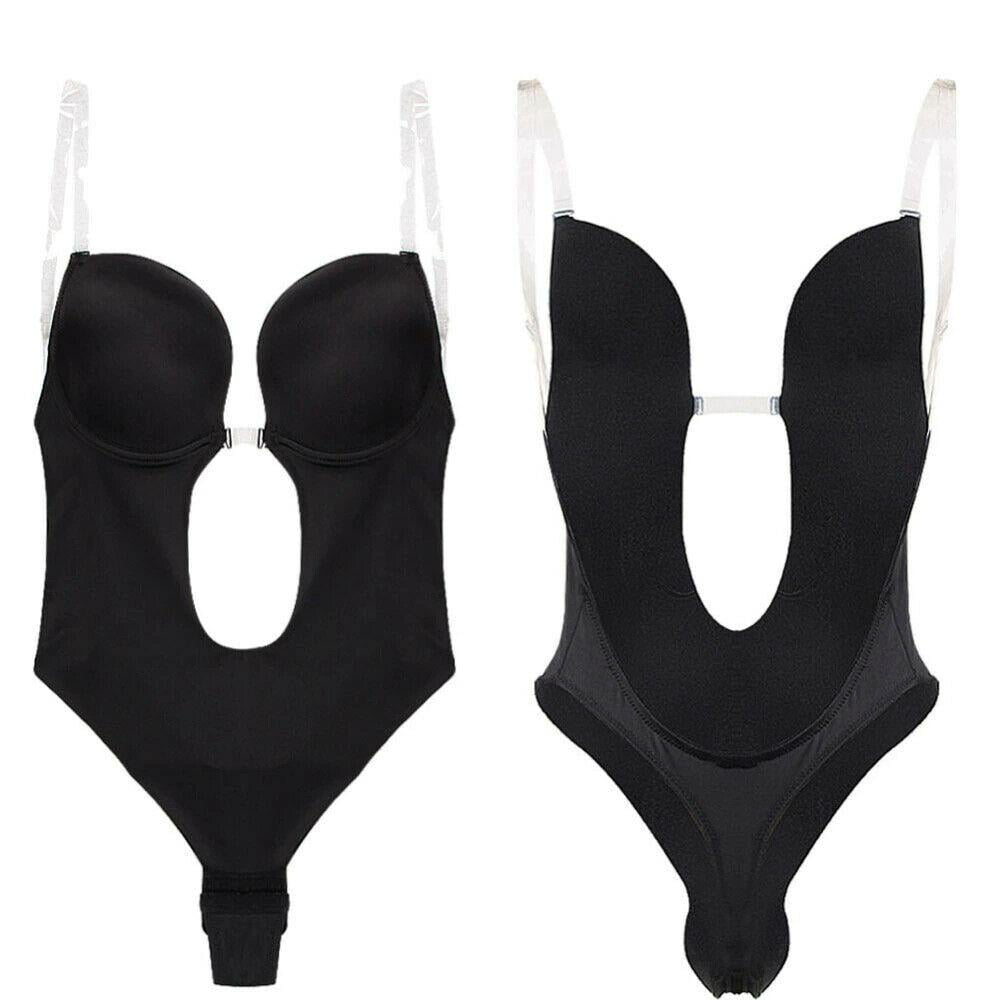 Seamless U Plunge Backless Thong Full Body Shaper Bra For Women Invisible  Push Up Bodysuit With Cup Shape Sexy Full Body Shirt From Dou01, $11.91