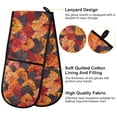 thumbnail image 4 of Dailycode Double Sided Oven Mitt with Loop Heat Resistant Kitchen Long Potholders 7" x 35" Red Yellow Darkslategray Trees Forest, 4 of 6