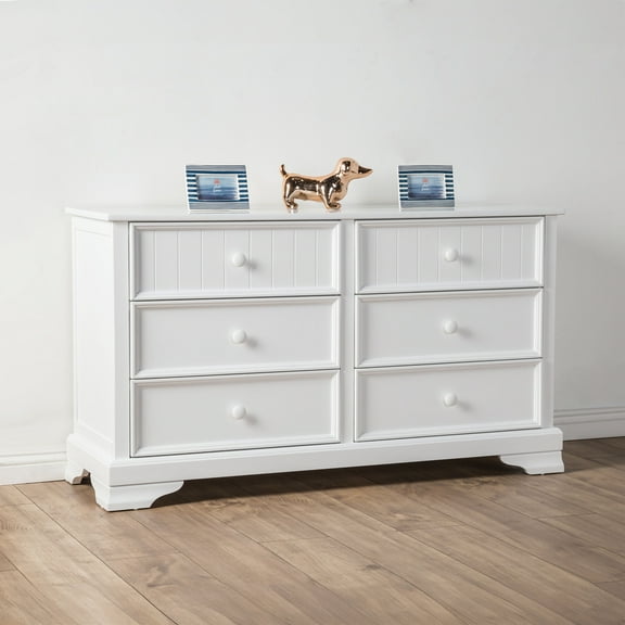 Furniture of America Livia Kids Transitional 6-Drawer Dresser, White