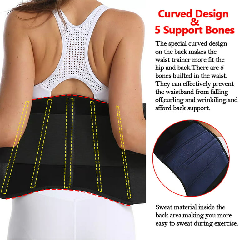 Portzon Waist Trainer For Women & Men Back Support Belts Under Clothes,  Sweat Weight Loss Shapewear, Workout Lower Belly Fat