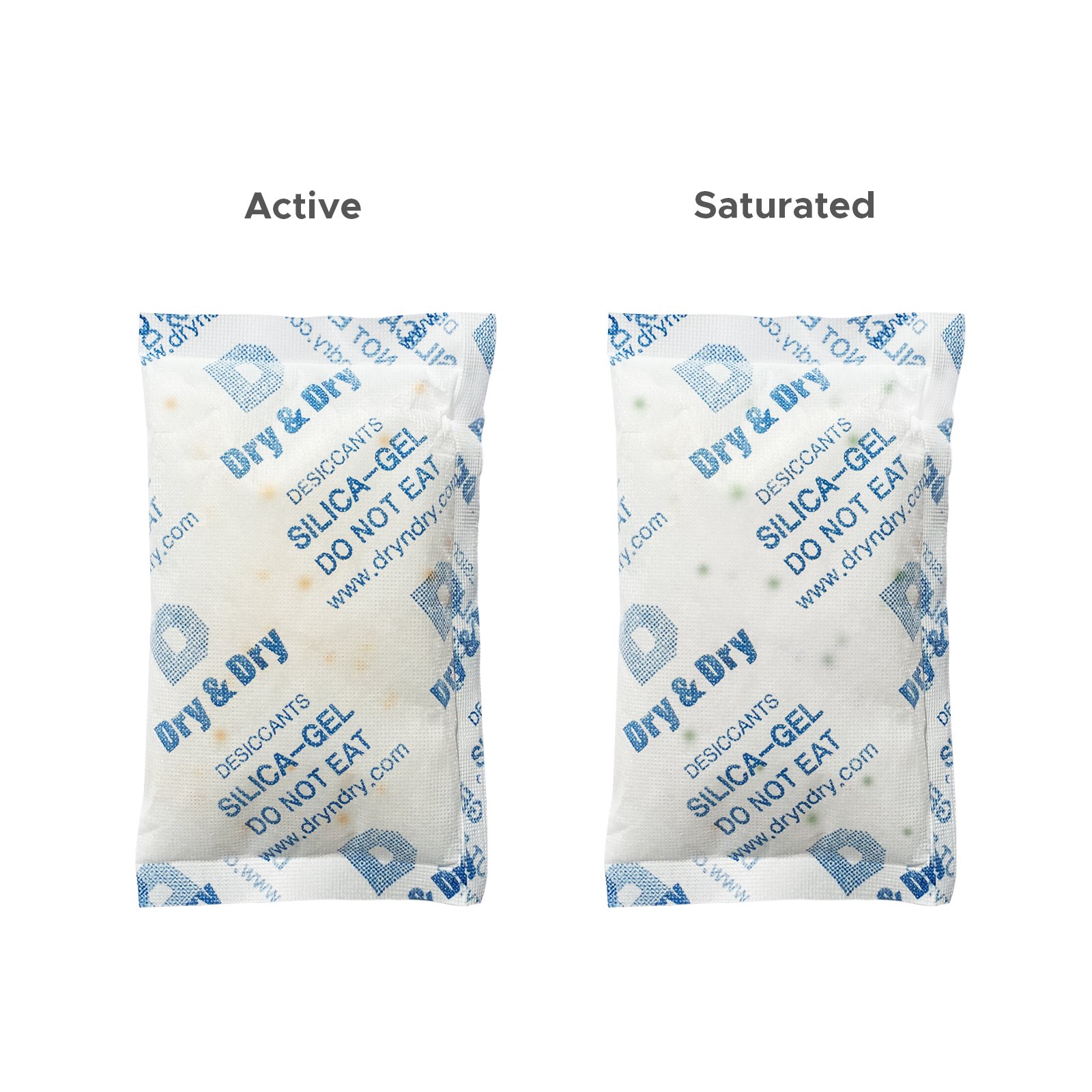 7 Pack Dry & Dry Food Grade Orange Indicating Silica Gel Packets - 100 Gram Each