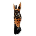 thumbnail image 5 of Wooden Tribal Giraffe Mask Orange Black Hand Carved Wall Plaque Hanging Home Decor Accent Art Unique Sculpture Handmade Handc 20" Tall x 6" Wide x, 5 of 6