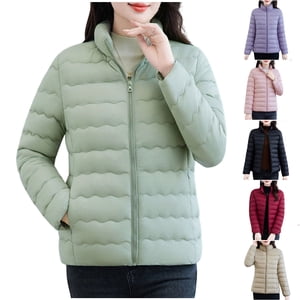 UPPADA Vestes d'hiver matelassées pour femmes Manteaux de matelassée légers Mantelles de puffe matelassés en tissu de dessus en coton rembourré à l'eau avec poches, Veste de puper femmes imperméables rouge,XXXXXL