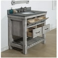 thumbnail image 2 of InFurniture WK8236-G-MG TOP 36 in. Rustic Solid Fir Single Sink Vanity in Grey Driftwood With Polished Textured Surface Granite Top-No Faucet, 2 of 5