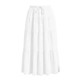 thumbnail image 5 of Bovxnpu Women's Boho Midi Skirt A-Line Flowy Skirts Summer Casual High Waisted Drawstring Ruffle Midi Skirts, 5 of 6