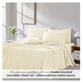 thumbnail image 5 of 7-Piece Split King Sheets Sets for Adjustable Bed, 21-Inch Extra Deep Pocket King Sheets, Deep Pocket Fitted Sheet, Oversized Flat Sheet, Cream Pillow Cases 4 Pack, Cream, 5 of 9