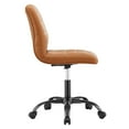thumbnail image 3 of Modway Ripple Armless Vegan Leather Office Chair in Black Tan, 3 of 9