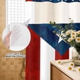 thumbnail image 3 of No Hook Shower Curtain, Puerto Rico Flag Shower Curtains for Bathroom with See Through Top Window, Palm Leaf Botanical Red Striped Blue Star Waterproof & Washable Bath Curtain Standard 72"x72", 3 of 9