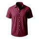 thumbnail image 4 of Ceisia Men's Solid Color Short Sleeve Linen-like Shirt Breathable Summer Beach Shirt with Chest PocketWineXL Gifts, 4 of 8