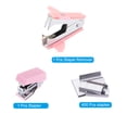 thumbnail image 3 of Uxcell Desk Stapler Set with Staples, Claw Portable Staple Remover Effortless Stapler, Pink, 3 of 6
