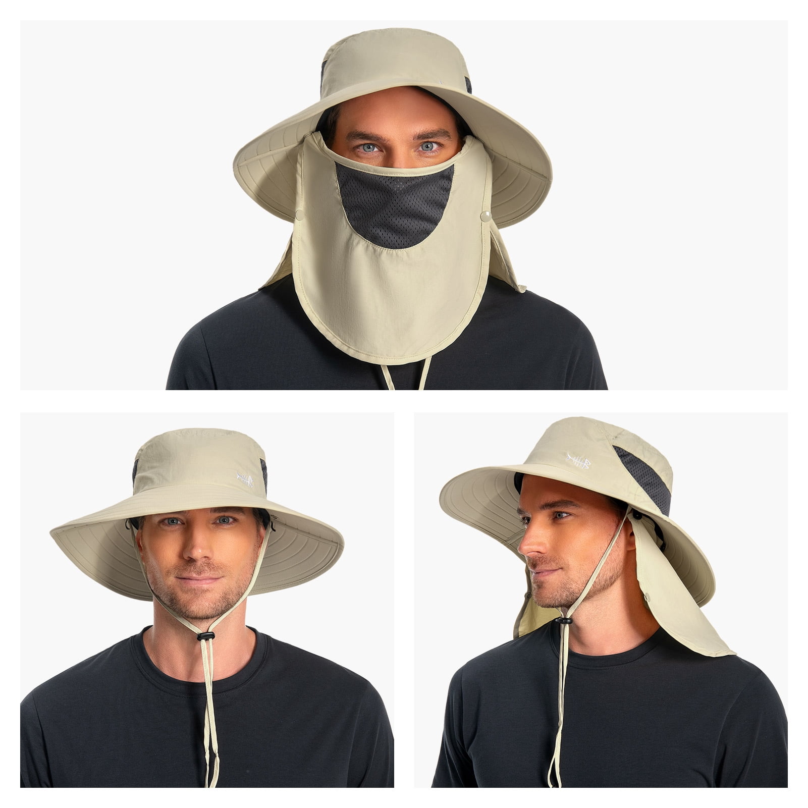 Men’s UPF 50+ Sun Hat with Face Cover & Neck Flap FH09