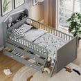thumbnail image 6 of Mirightone Twin Size Low Loft Bed with Storage 4 Drawers, Wooden Loft Bed with Guardrail Headboard and Ladder, Twin Platform Bed, No Box Spring Needed.（Gray）, 6 of 8