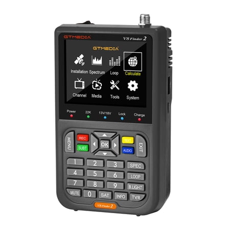 GTMEDIA V8 Finder 2 Satellite Finder Digital FTA DVB-S/S2/S2X Signal Measuring Meter Detector Receiver LCD Screen for Adjusting Sat TV Dish
