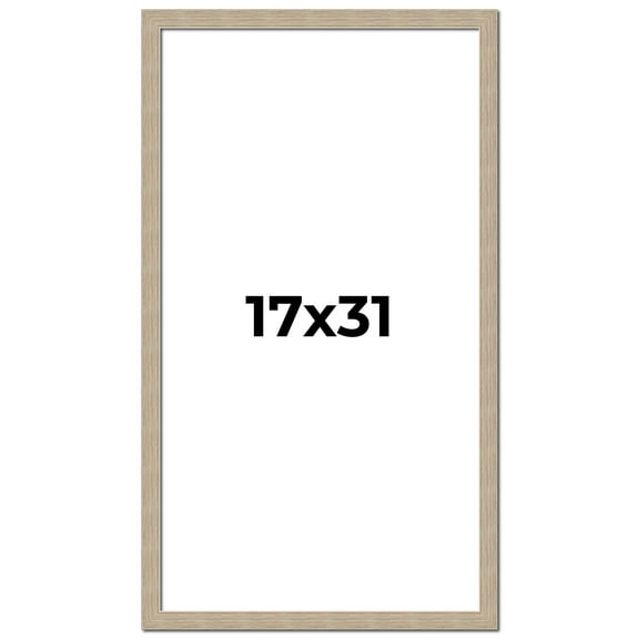 17x31 Frame Grey Solid Wood Picture Frame Width 1 Inches | Interior Frame Depth 0.5 Inches |