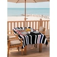thumbnail image 2 of 54x80 Inch Outdoor Tablecloth with Umbrella Hole Zipper Rectangle Black Stripes Rectangular Tablecloths Outside Waterproof Cartoon Funny Pink Cute Bow Girl Striped Patio Table Cover for Picnic Party, 2 of 8
