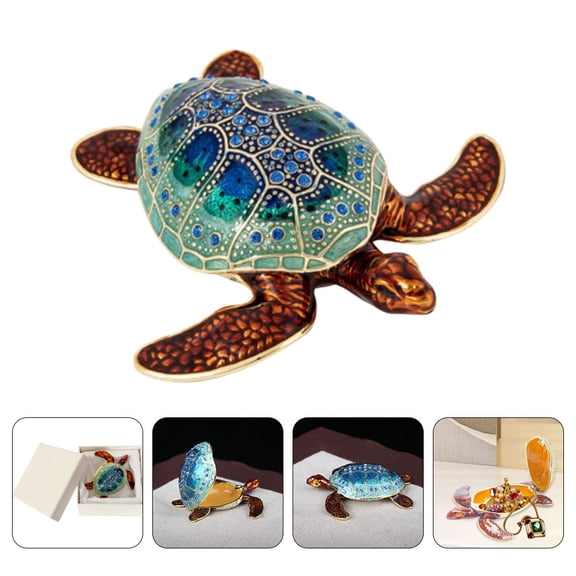 PAMINGONO Enamel Sea Turtle Jewelry Organizer 1-Pack for Dressing Table, Home Decor, Women’s Accessories Storage