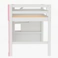 thumbnail image 6 of Kumix Loft Bed Twin Size, Wood Loft Bed with Storage Staircase and 2 Windows for Teens Boys/Girls, Heavy Duty Loft Bed for Bedroom, Dorm, Space-Saving, No Box Spring Needed, Pink, 6 of 8