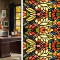 thumbnail image 2 of Retro Flower Stained Glass Window Film Removable Bathroom Privacy Window Film Window Decals Static Clings, 2 of 8