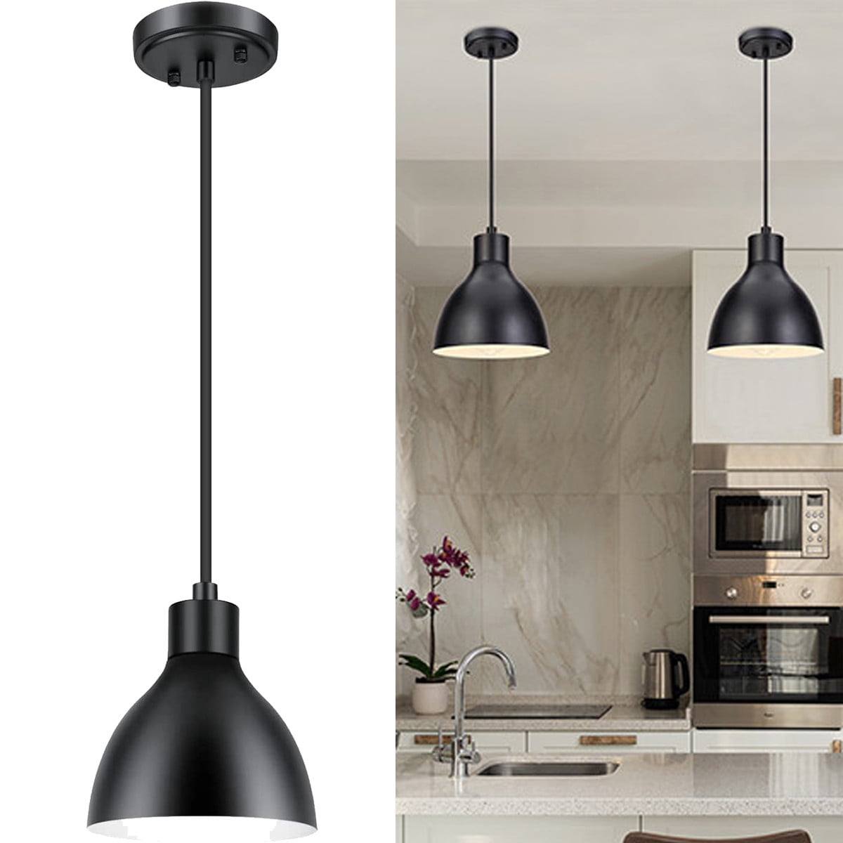 Pendant Lighting Fixtures 2 Pack Industrial Hanging Ceiling Lamp Pendant Light for Kitchen Island Dining Room