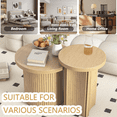 thumbnail image 7 of Oubayajia Modern Nesting Coffee Table Set of 2, Wood Round Table for Living Room Bedroom Balcony, 7 of 7