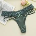 thumbnail image 4 of eczipvz Women's Sexy Satin Thong Panties Lace Tangas Cheeky Underwear Cotton Brief(Green,XL), 4 of 5