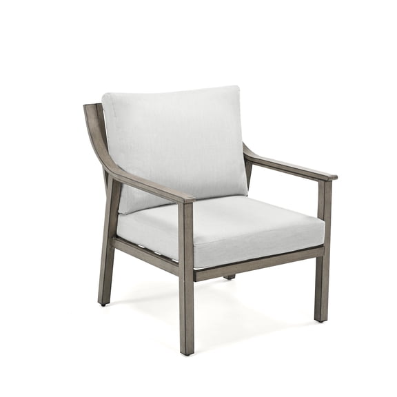 HAPPATIO Outdoor Patio Single Sofa Chair, Aluminum Patio Furniture Armchair, 4.5" Thicken Removable Cushions for Deck, Lawn, Outside (Grey)