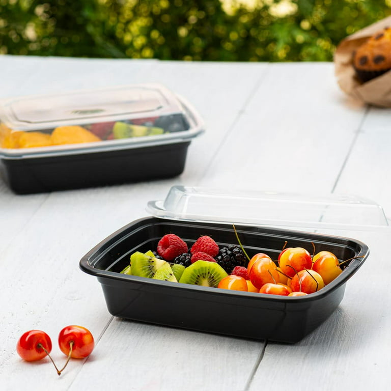  [150Pack] 32oz Meal Prep Containers, Black Plastic Container, 3  Compartment Lunch Box, Bento Box, To go Food packaging, Reuseable: Home &  Kitchen