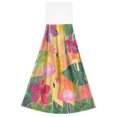 thumbnail image 2 of Wobogo Pink Flamingos Hand Towel Set of 2 Absorbent for Kitchen and Bathroom With Velcro Hanging Loop 18.2×14in, 2 of 7