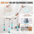 thumbnail image 3 of Adjustable Height Shower Chair with Back Support Non Slip Bath Stool Seat for Elderly Disabled Handicap Inside Bathtub 350 lbs Capacity, 3 of 6