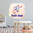 thumbnail image 3 of Sports Watercolor Custom Name Wall Decals for Kids Room - Football Star Dream Colorful Art Design Football Personalized Bedroom Wall Sticker Water Color Style - Size: 10 In x 9 In, 3 of 5