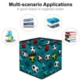 thumbnail image 2 of Football Foldable Clothes Storage Bins with Handle, 10.8"x10.5"x10.6", Large Capacity Toy Box, 2 of 6