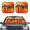 thumbnail image 2 of Zufioo Honeybee On Vibrant Flower Print Folding Car Windshield Sun Visor, Anti-ultraviolet Sun Visor, Suitable for Trucks, Vans Car Accessories-Medium, 2 of 6