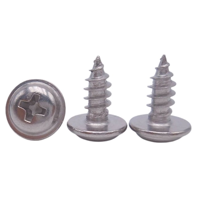 QualitChoice 50 Pieces Self Tapping Screw Universal Stainless Steel Screws Bolts Nut Fastener Professional Repairing Accessory