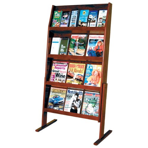 Wooden Mallet Slope Free Standing Magazine Rack