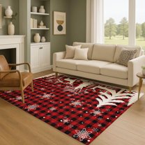 Addison Rugs Mayfield Premium Machine Washable Transitional Holiday Red Rectangle Rug, 3' x 5'