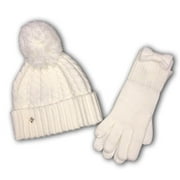 Kate Spade New York Accessories Cable Beanie & Gloves Set French Cream One Size for Adult Women