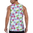 thumbnail image 3 of Easygdp Strawberry And Flowers Men's Tank Top, Sleeveless Muscle T Shirts, Breathable, Quick-Dry, Loose for Gym, Running, Fitness - X-Large, 3 of 9