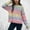 Pink, variant on Blmnix Crew Neck Sweater for Women Brown Striped Long Sleeve Womens Fall Clothes Pullover Ribbed Clothing