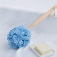 thumbnail image 3 of Chainplus 1 Pack Large Bath Puff Loofah Sponge With Long Handle Shower Loofah, Bath Body Back Brush, Spa Brush for Women and Men(Blue), 3 of 8